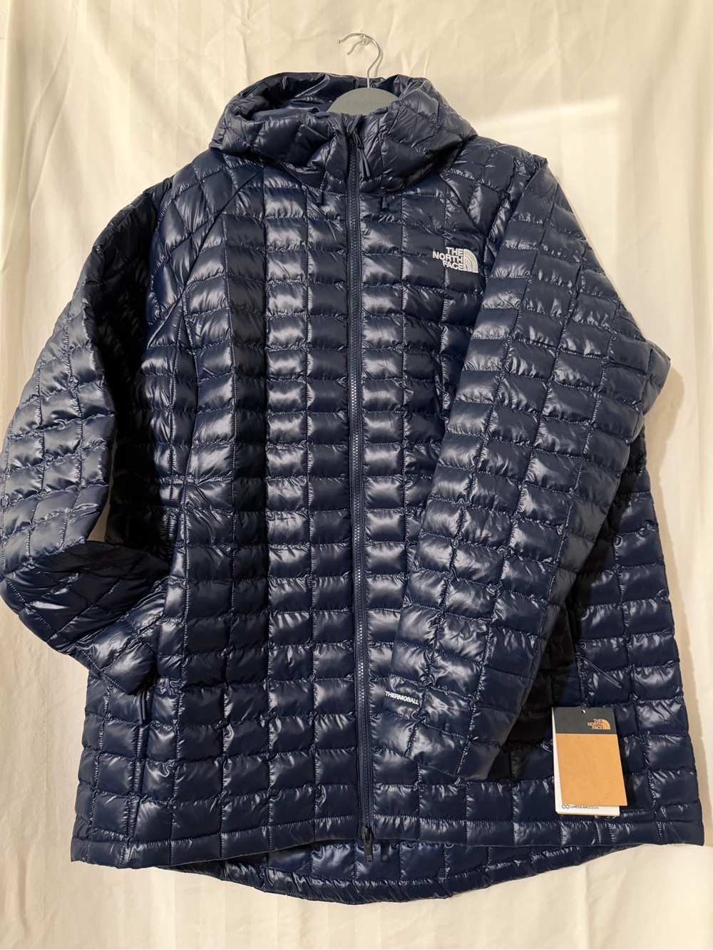 The North Face Women's Navy Quilted Insulated Hooded Puffer Jacket